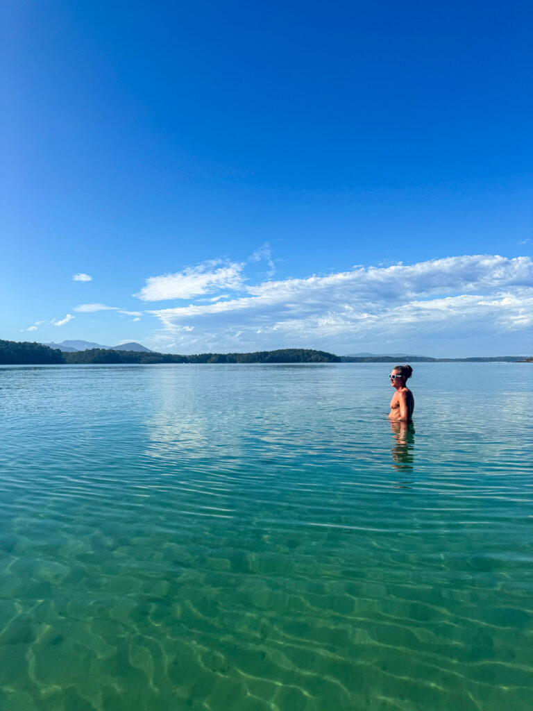 swimming in tasmania at cockle creek 